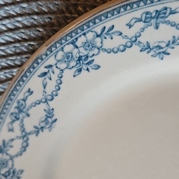 1896 signed John Maddock & Sons England Wild Rose vetrified china salad plate - Picture 6 of 9